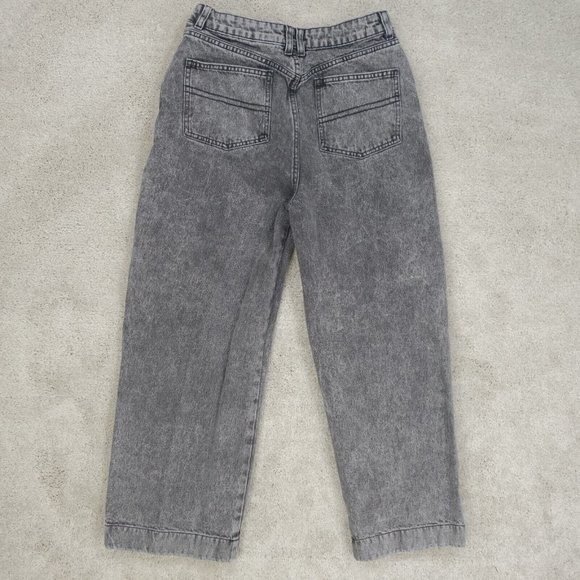 Collusion Jeans Womens 28 Gray Charcoal Wash Wide Leg High Rise Crop Denim - Picture 6 of 11